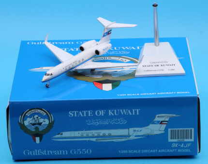 On Sale: JC Wings 1:200 LH2295 KUWAIT GOVERNMENT Gulfstream G-V Diecast Aircraft Jet Model Reg:9K-AJF With Stand