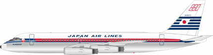 Pre-Order: B-Models 1:200 B-880-JAL-023P Japan Air Lines - JAL  Convair 880M (22M-22) Reg:JA8023 Polished with stand