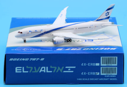 On Sale: JC Wings 1:400 XX4259A EL AL Airlines "Dreamliner" Boeing B787-8 Diecast Aircraft Jet Model Reg:4X-ERB Flaps Down