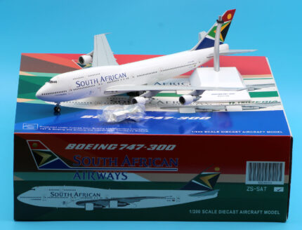 On Sale: JC Wings 1:200 XX20006 South African Airways B747-300 Diecast Aircraft Jet Model Reg:ZS-SAT With Stand