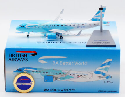On Sale: ARDBA37 ARD 1:200 British Airways Airbus A320 Diecast Aircraft JET Model Reg:G-TTNA Wich Coin & Stand