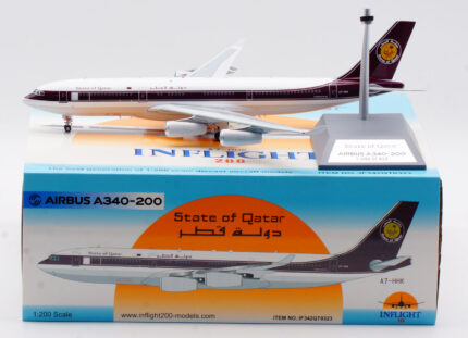 On Sale: IF342QT0323 INFLIGHT 1:200 State Of Qatar Airbus A340-200 Diecast Aircraft Jet Model Reg:A7-HHK With Stand