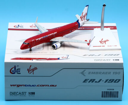 On Sale: JC Wings 1:200 XX20338 Virgin Blue Airlines EMBRAER 190 Diecast Aircraft Jet Model Reg:VH-ZPI With Stand