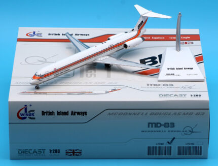 On Sale: JC Wings 1:200 LH2321 British Island Airway MCDONNELL MD-83 Diecast Aircraft Jet Model Reg:G-BNSB With Stand