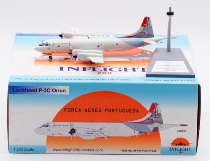 On Sale: IFP3PPORT1022 INFLIGHT 1:200 PORTUGESE AIR FORCE Lockheed P-3C Orion Diecast Model Reg:14808  With Stand