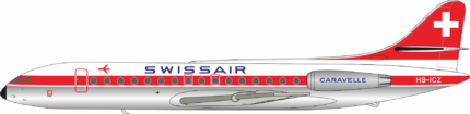 Pre-Order: B-210-SR-ICZ B-Models 1:200 Swissair Sud SE-210 Caravelle III Diecast Aircraft Jet Model Reg: HB-ICZ With Stand