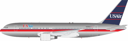 Pre-Order: B-762-1123P B-Models 1:200 USAir Polished Boeing 767-201ER Diecast Aircraft Jet Model Reg: N648US With Stand